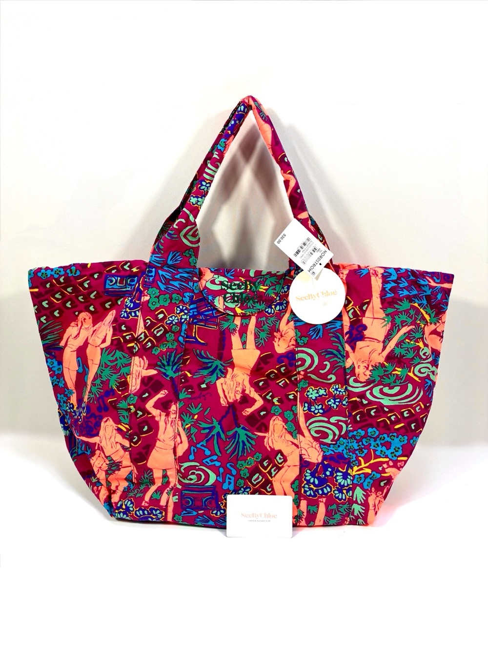 See By Chloe Laetizia Tote Bag Sunset Pink NWT Retro Cotton Summer Vintage Vibes